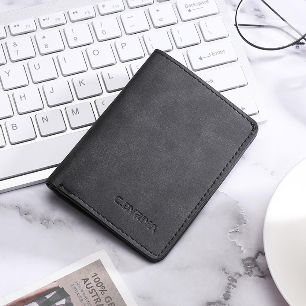 Card Bag Male Ultra-thin Mini Small Wallet Multifunctional Driver's License Leather Case Multi-card Position Anti-degaussing