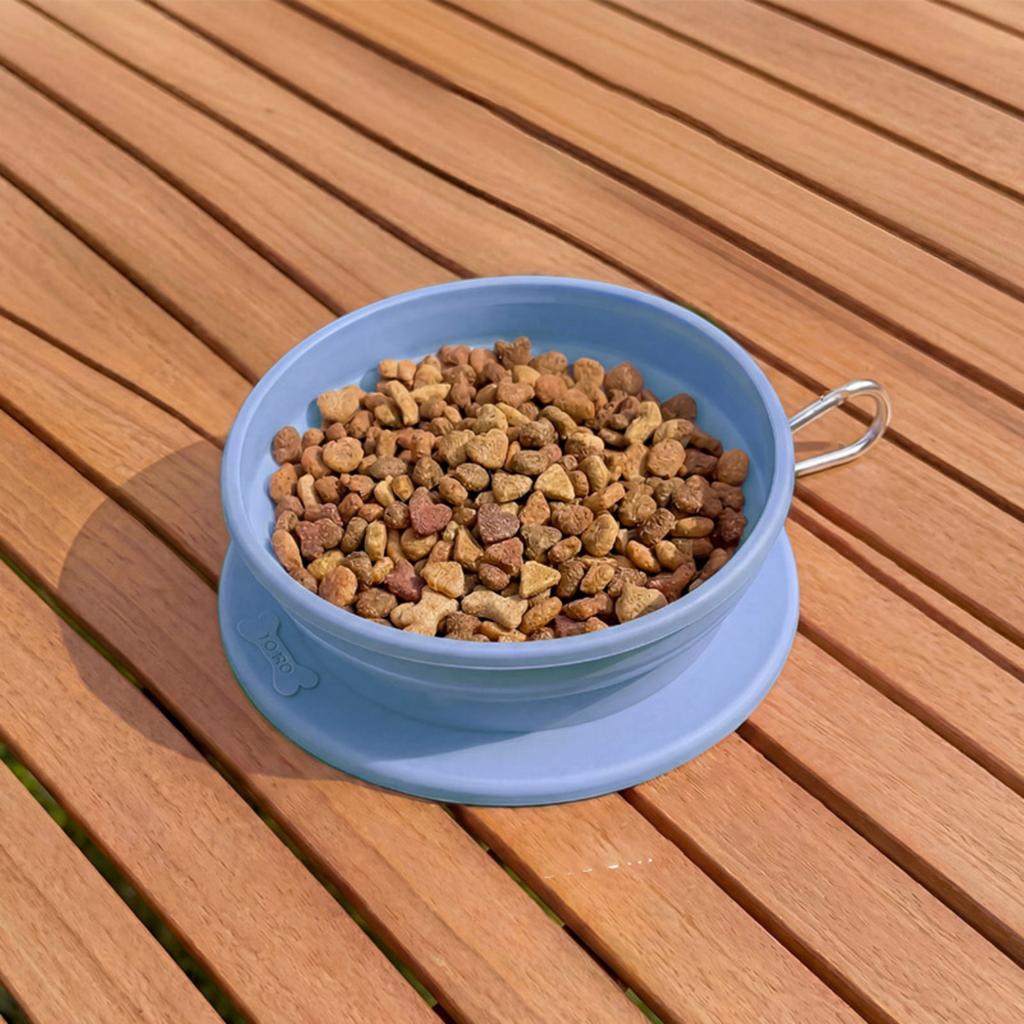 Collapsible Portable Pet Bowl for Outdoor Travel Use Foldable Dog Water Bowl with Carabiner for Food and Water Feeding