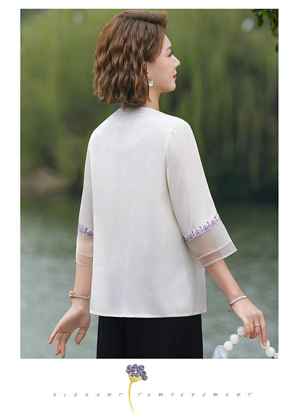 2026 Summer Stylish Slimming Elegant Versatile Seven-Sleeve Outerwear for Middle-Aged Women