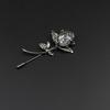 Men's Advanced Retro Breastpin Pin Golden Jewelry Rose Flower Banquet Brooch Stick Corsage Collar Pins Shirt Accessory Gift
