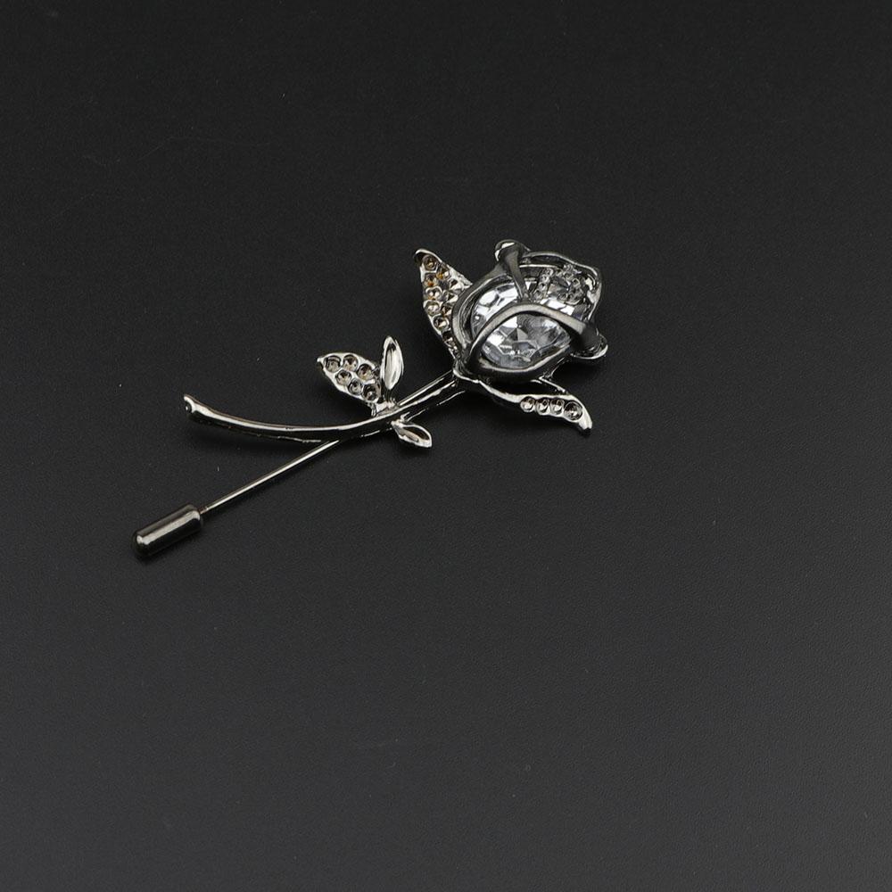 Men's Advanced Retro Breastpin Pin Golden Jewelry Rose Flower Banquet Brooch Stick Corsage Collar Pins Shirt Accessory Gift