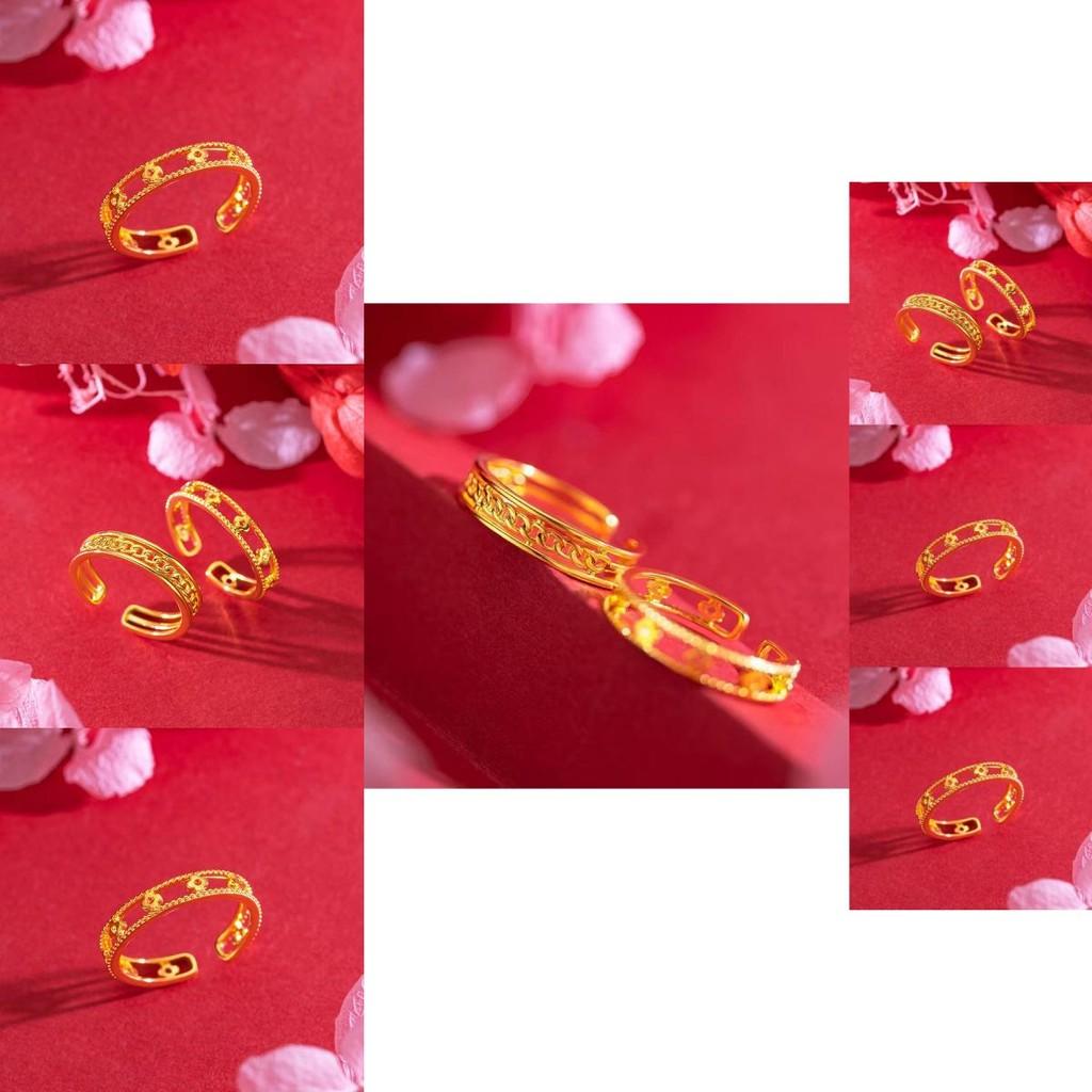 Stylish Geometric Interlocking Open Ring Crafted From Brass Gold Plated For Trendy Women