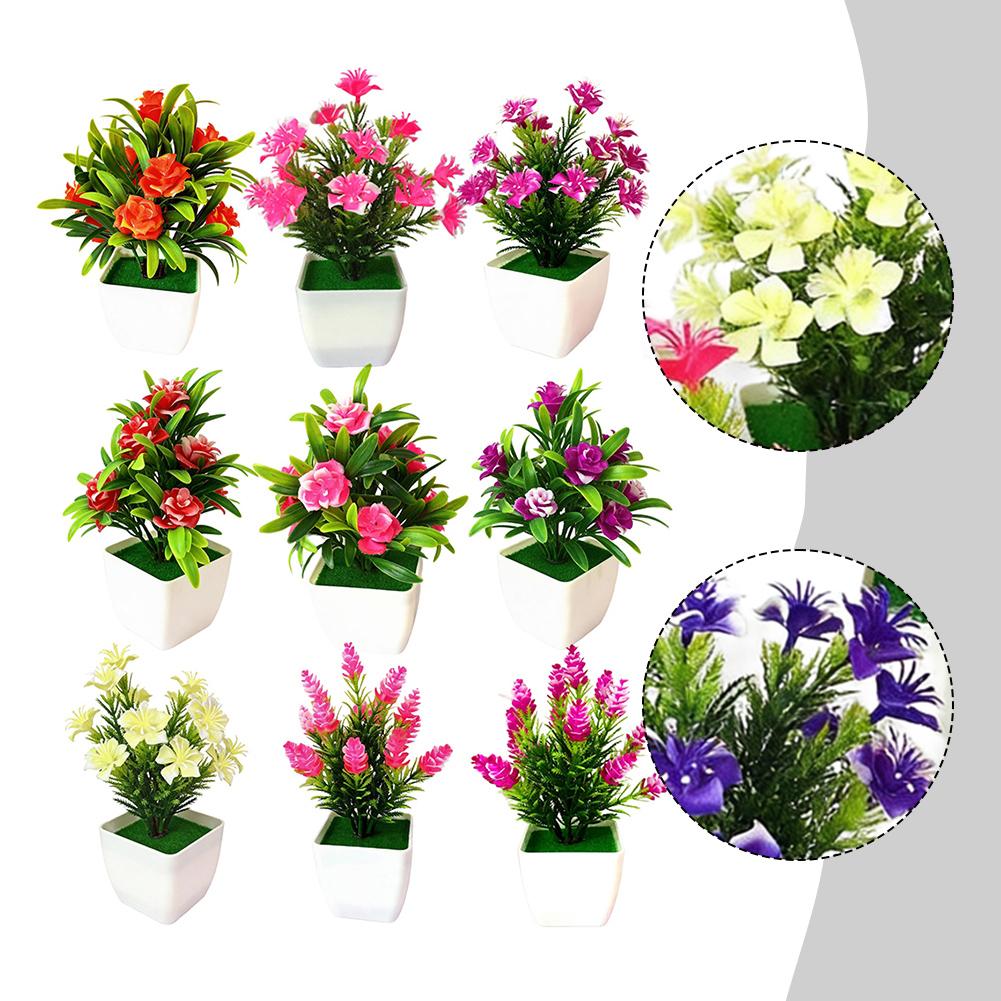 For Miniature Bonsai Flower Potted Artificial Plant for Home and Office Decoration Lifelike Simulation Colorful 12CM 20CM