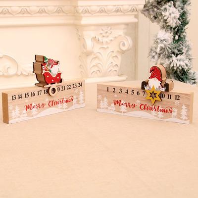 Calendario di legno pendente pezzo uomo anziano senza volto conto alla rovescia di Natale regalo di Natale