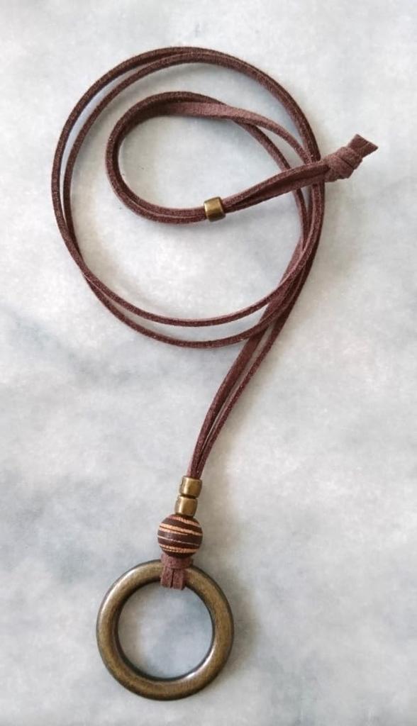 Leather Necklace Chic patterned beaded antique gold ring necklace glasses glasses holder for men and made in [flower storm] (Flower Storm) (glasses