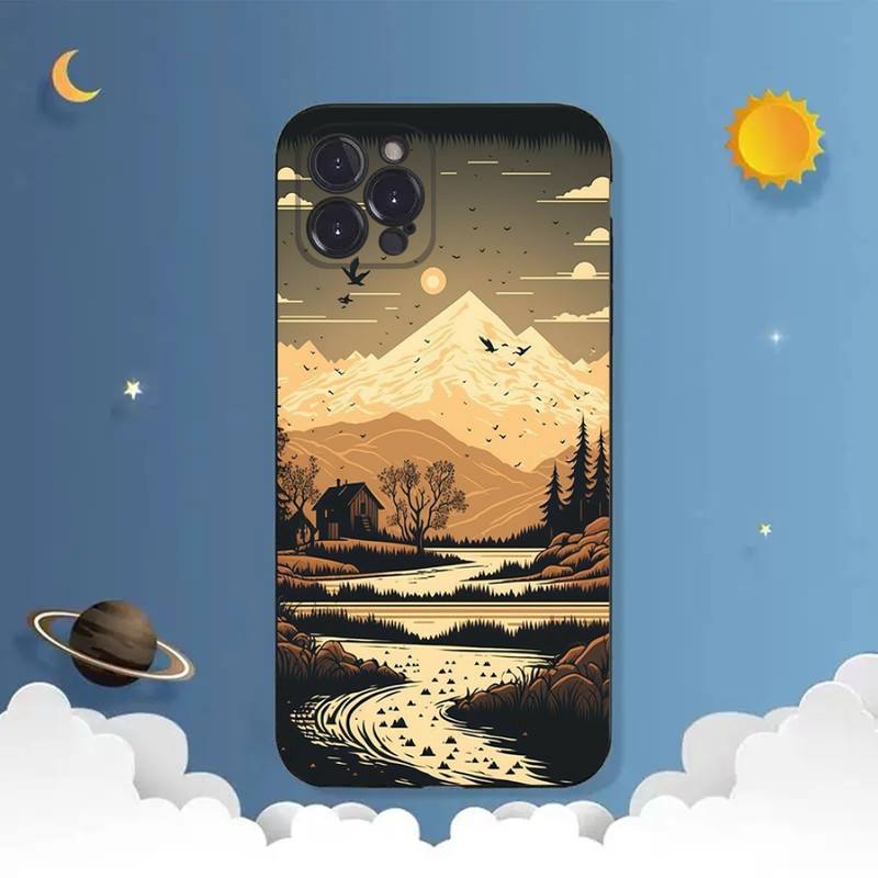 Landscape Phone Case For iPhone Samsung Galaxy Redmi Xiaomi Oppo OnePlus Note S A 7 8 9 10 11 12 13 14 20 21 22 23 53 54 Pro Max Plus Ultra TPU Soft