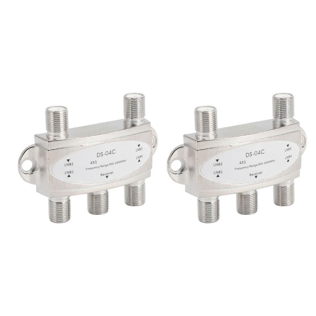 2PCS 4x1 DiSEqC Switch 4 in 1 Out 950 to 2400MHz DiSEqC 1.0 2.0 Satellite Signal Switch Splitter