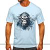 Jungle Ape Watercolor Tee 100% Organic Cotton Relaxed Fit Artistic Gorilla Design for Wildlife Enthusiasts