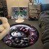 Modern Round Mandala Multicolor Rug Mat, Non-Slip Floor Mat for Entryway