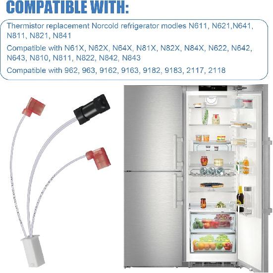 618548 Thermistor for Norcold RV Refrigerator Thermistor Parts Fits for N611, N621, N811, N821, N841 Models Thermostat Sensor Replacement Parts