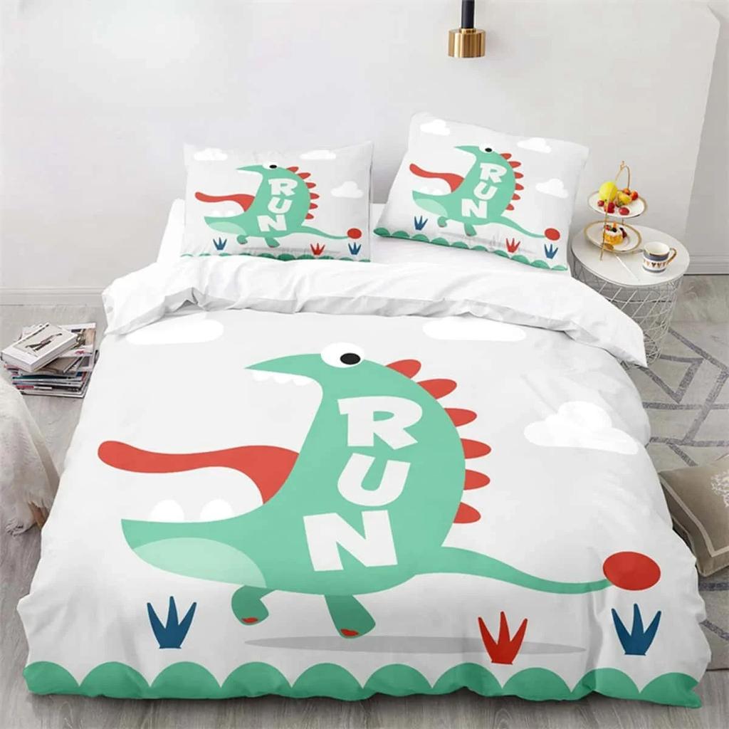 Desene animate dinozaur pilotă capac drăguț animal lenjerie de pat set twin pentru copii băieți fete decor microfibră pilotă capac cu fețe de pernă