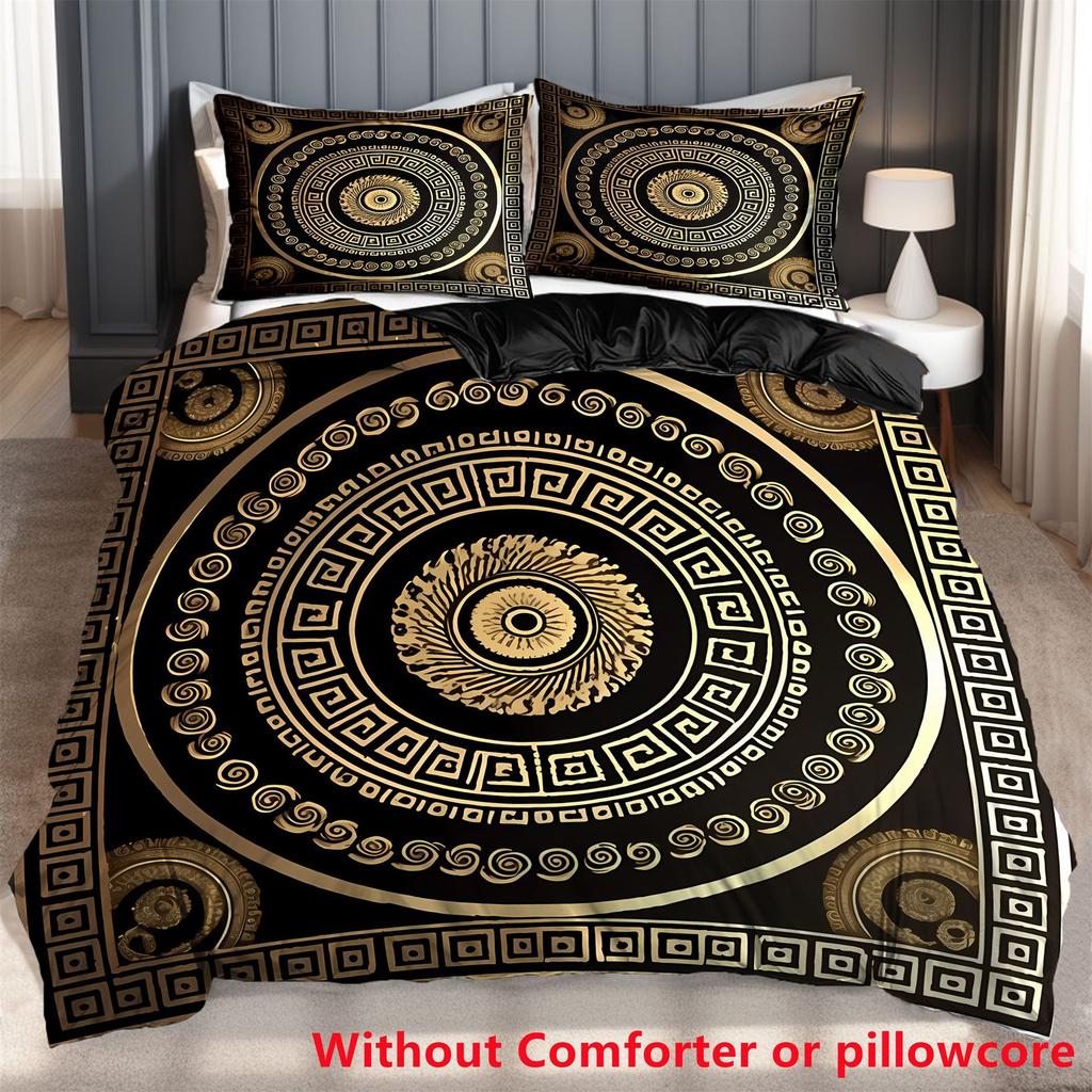 Geometrisches Muster 3D Digitaldruck Dreiteiliger Bettbezug Zu Karte Benutzerdefinierte Bettwäsche