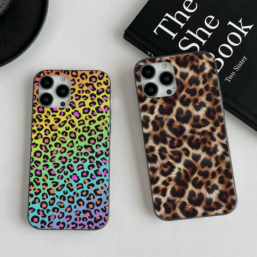 Classic Leopard Cheetah For IPhone 16 15 11 12 13 14 17 Pro Max PLUS Pro Soft Corrugated Silicone Back Phone Case