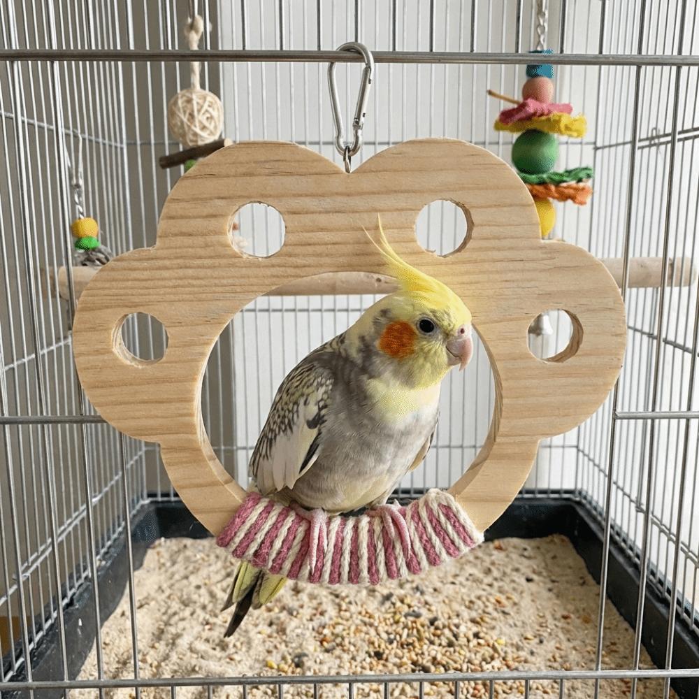 Hängendes Papageienschaukelspielzeug Holz Papageien Spielgestell Interaktives Vogelspielzeug Haustier Unterhaltung