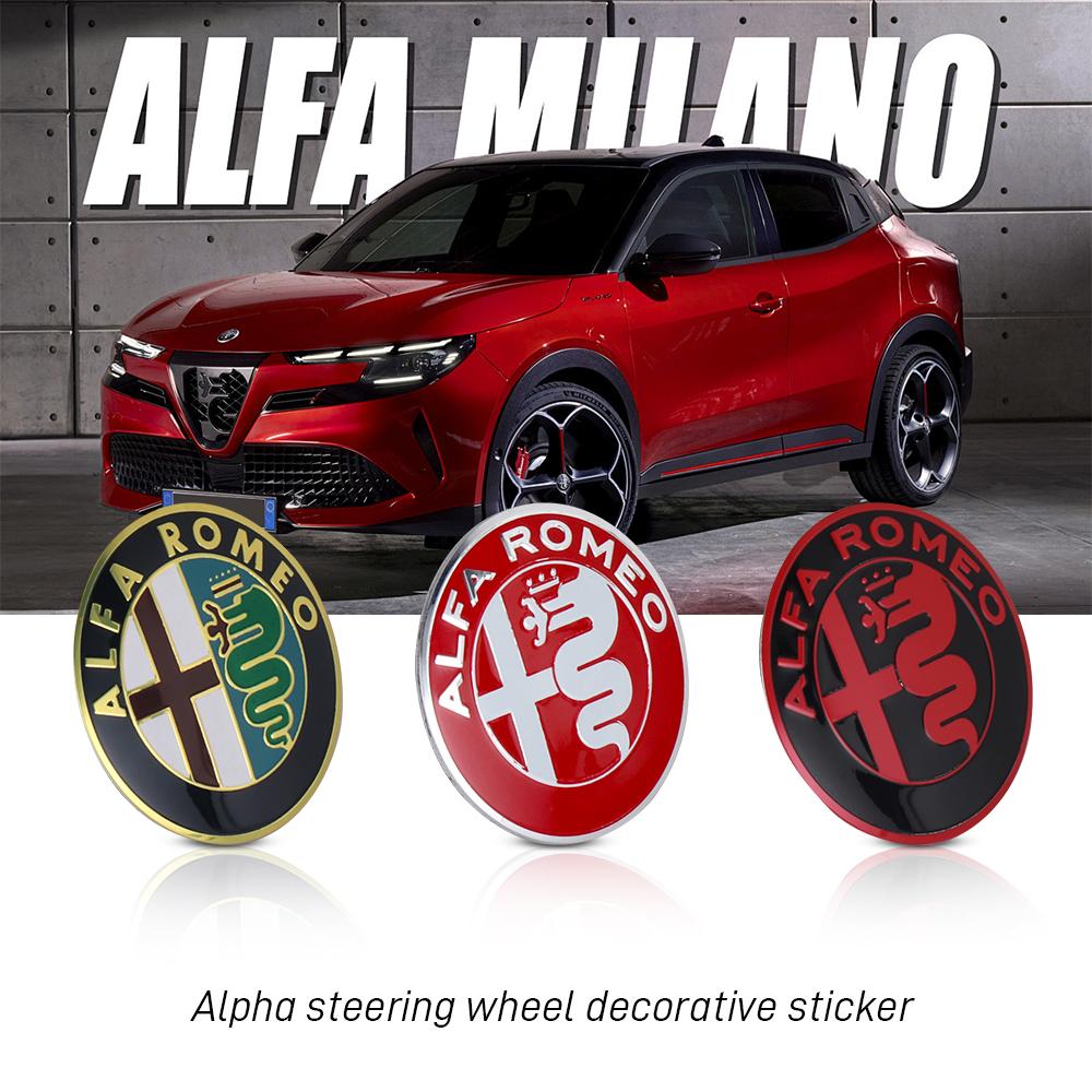 40MM Car Central Console Knob Decals Steering Wheel Badge Sticker Auto Accessories For Alfa Romeo Giulia Stelvio Giulietta Mito IC7