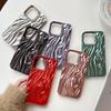 Gold 3D Water Ripple Phone Case For iPhone 17 16 15 14 13 12 11 Pro Max Electroplated Shockproof Silicone Cover