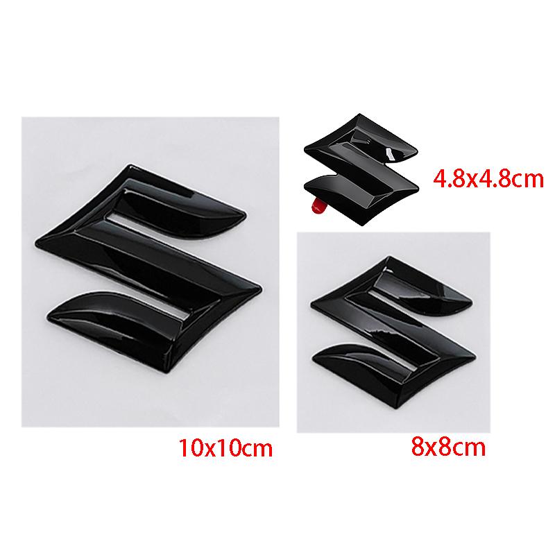 Car Logo 2/3/4/5pcs ABS Glossy Black Replaced Front Rear Badge Sticker for SUZUKI Swift Steering Wheel Center Emblem Trunk Decal