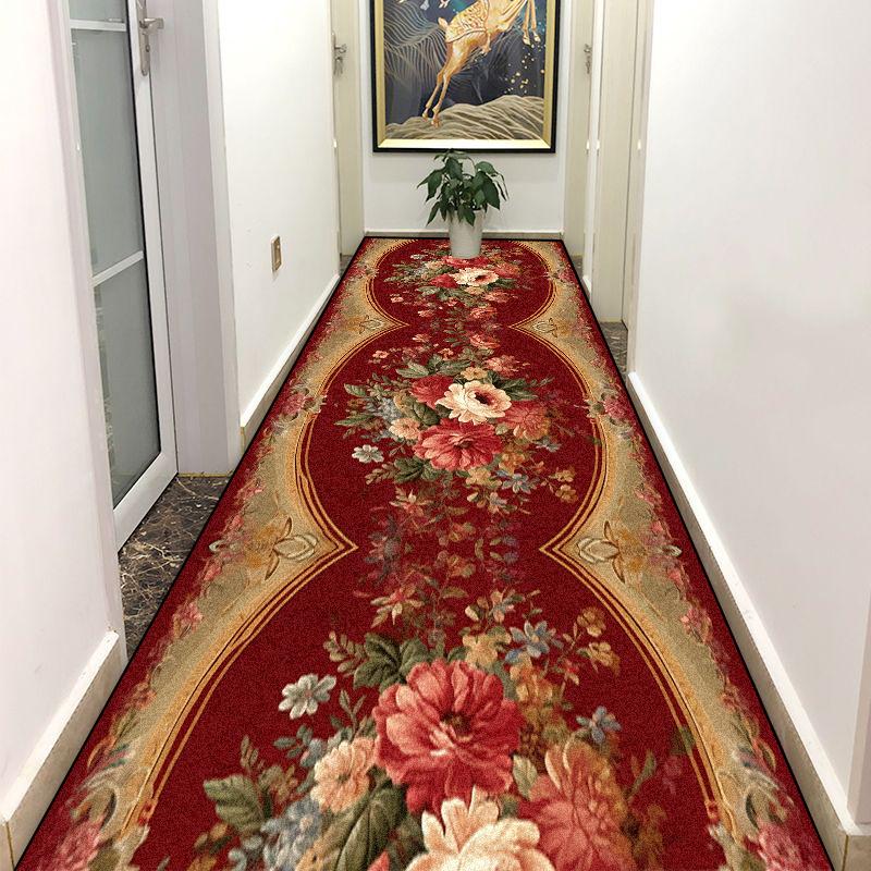 European Retro Floral Living Room Hall Carpet Stairway Hallway Stairs Home Decoration Corridor Aisle Runner Rug Kitchen Mat