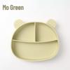 Silicone Bear Suction Baby Plate - Anti-Fall, Compartmented Self-Feeding Bowl