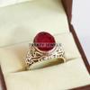 Ruby Oval Cut Gemstone With 925 Sterling Silver Ring For Men's #B515 JL375684085934