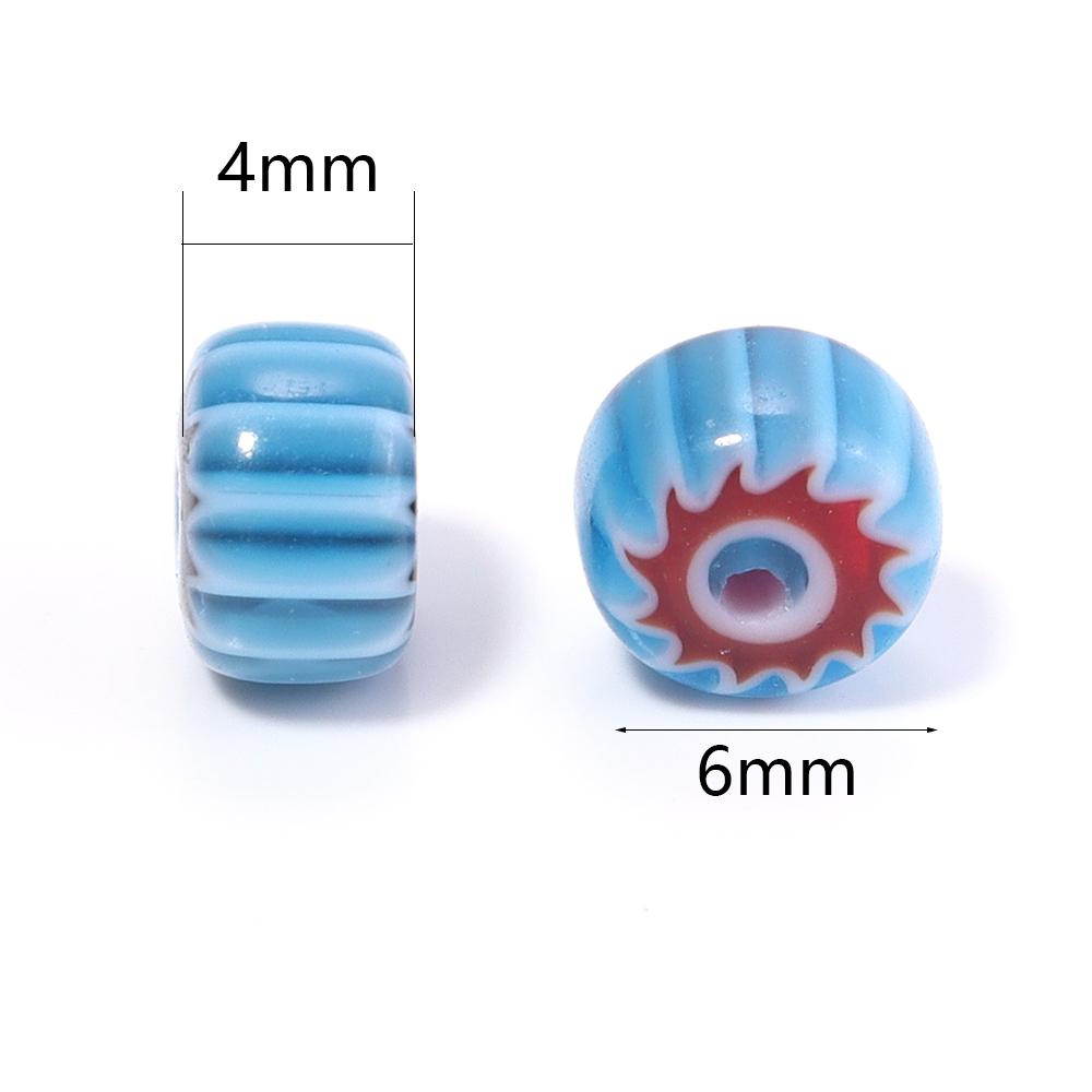 1 Strand 6x4mm Pumpkin Lampwork Beads Colorful Glazed Glass Loose Beads For Jewelry Making DIY Bracelets Necklace Accessories