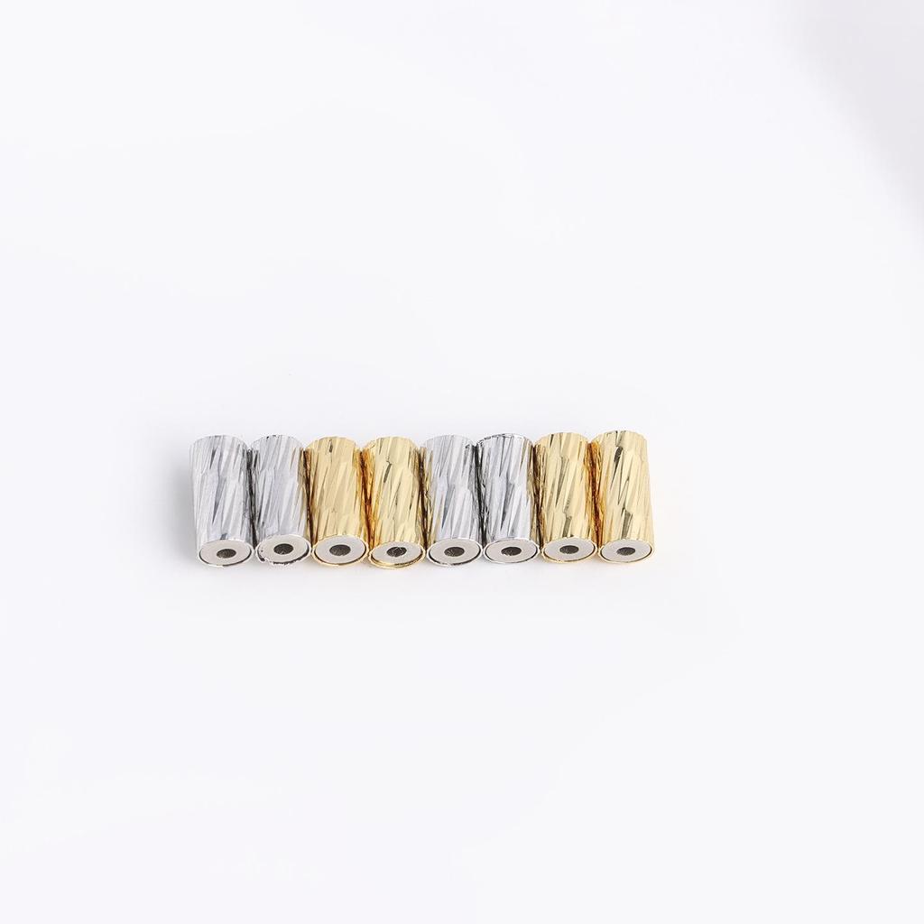 18K Gold-Plated Carved Magnetic Spacer Bead for DIY Jewelry