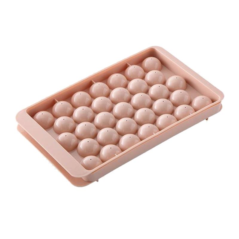 Food Safe Round Ice Cubes Tray With Lid Plastic Ice Mold For Homemades Ice Ball Maker Cocktails Beverages Easy Removal