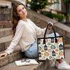 Autumn Pumpkin Print Casual Tote Bag Large Capacity Daily Handbag for Outdoor Shopping Use