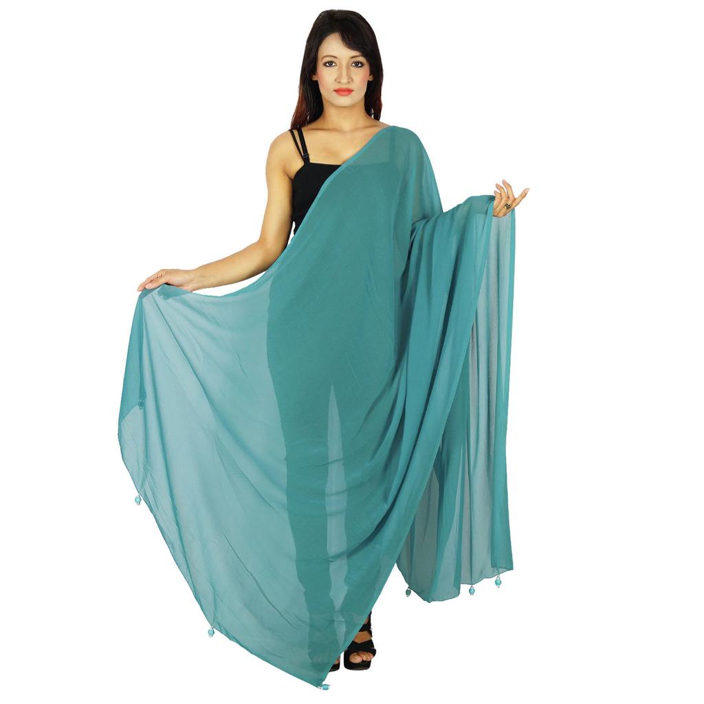 Long Stole Chiffon Blend Dupatta Neck Wrap Women Indian Scarves Chunni