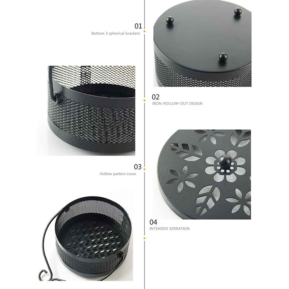 Portable Retro Round Iron Incense Burners Mosquito Coil Holder Fireproof Home Decor Outdoor Camping Garden Incense Accessories