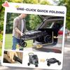 Dog Stroller, 3 Wheels Pet Stroller with Dual Entry, Easy One-Click Quick Fold, Mesh Windows, Washable Cushion