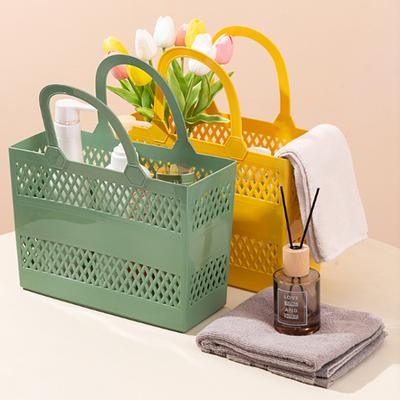 Duschkorb mit Griffen Tragbar Großes Fassungsvermögen Abflussbox Haushaltsaufbewahrungskorb für Camp Badezimmer Strand Wohnheim Fitnessstudio