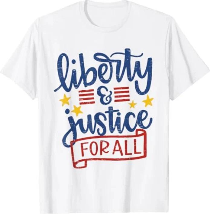 4th Of July Retro Liberty And Justice For All TShirt S