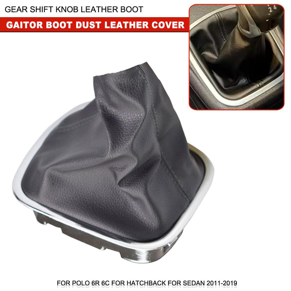 5 Speed Car Gear Shift Knob PU Leather Boot Change Lever Handball Pen Manual Shfiter Gearbox For VW Polo 6R Polo Sedan 2010-2017