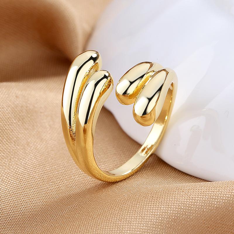 925 Sterling Silver HipHop Ring Open Adjustable Silver/Gold for Women Exquisite Student Girlfriend Jewelry Wedding Party GiftG