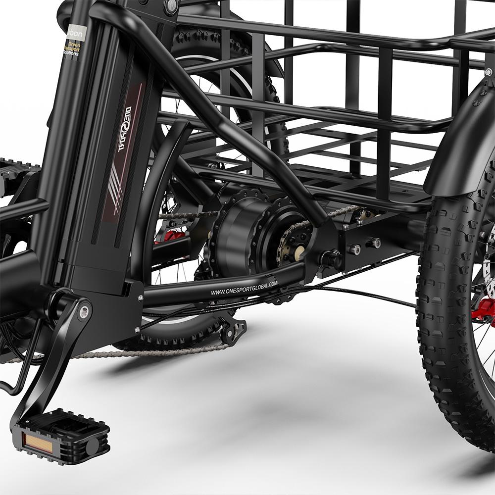 Vélo électrique Onesport OT30 Pro 20" Moteur 500W Vélo cargo électrique pliable Shimano 7 vitesses Freins à disque doubles 48V 18AH Charge maximale 180 kg