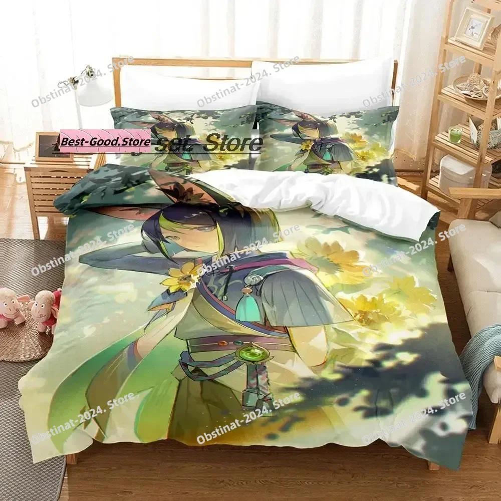 3D Kawaii Genshin Impact Tighnari Bedding Set Single Twin Printed With Pillowcase Bed Duvet Cover Single Double Queen King Size