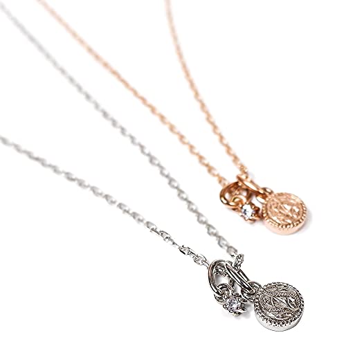 July Hawaiian Jewelry Necklace, Scroll, Coin, and Wave Design, 2-Way, Men's and Women's, Hypoallergenic, Surgical Stainless Steel, Gift, Instagrammabl