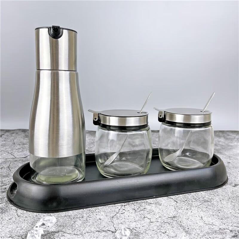 Stainless Steel Glass Seasoning Jar & Bottle Sets
