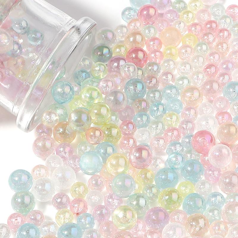 100-200pcs 6/8/10mm AB Color Imitation Pearl Beads Round Acrylic Beads No Hole Loose Beads For Jewelry Making DIY Accessories