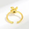 Fashionable Rotating Windmill Resin Open Index Ring For Women Elegant Temperament Adjustable Finger Jewelry