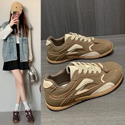 Marca de moda Lace Up Sapatos Vulcanizados Femininos Moda Cor Combinando Sapatos Casuais Femininos Cabeça Redonda Tênis Clássicos Zapatillas De Mujer