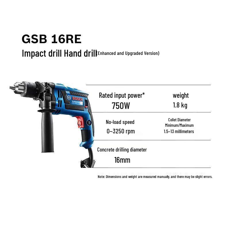 Bosch GSB16RE 750W Corded Impact Drill CN plug (adapter included)