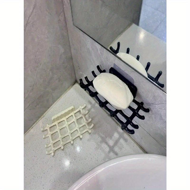 1PC Wall Mounted Soap Dish Rack, Wall Mounted Drain Storage Rack Household Perforation-Free Bathroom High-Grade Toilet Soap, Soap Hook