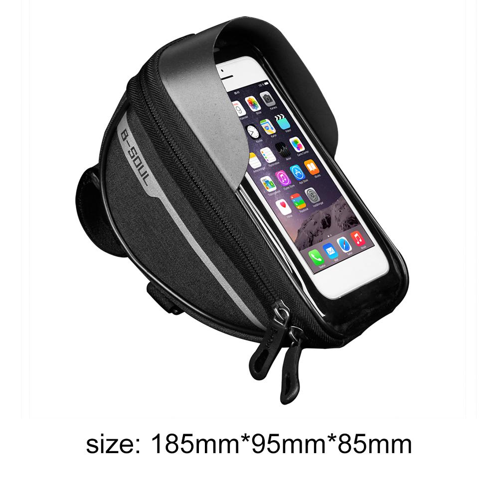 1L Bicycle Bag Cycling Top Front Tube Frame Bag 6.8inch Mobile Phone Case Touch Screen Road Hard Shell Case Bike Accessories