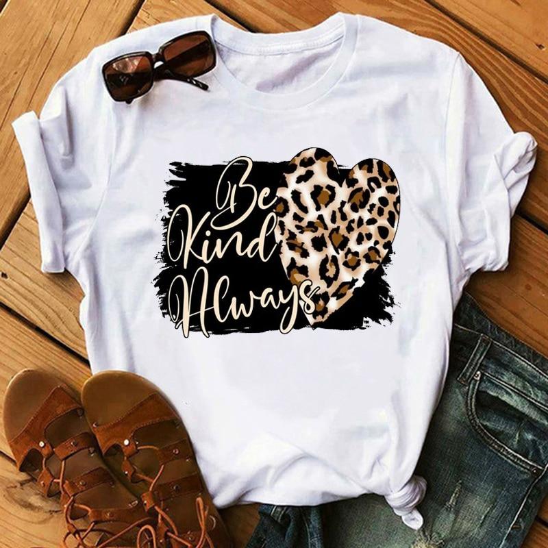 Damen Sommer T-Shirt Leopardendruck Print Retro Mode Kurzarm Tees Lässig Bedruckte Tops