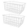 Freezer Basket Rust Proof Large Capacity Iron Storage Bin for Refrigerator Fruits Snacks Drinks
