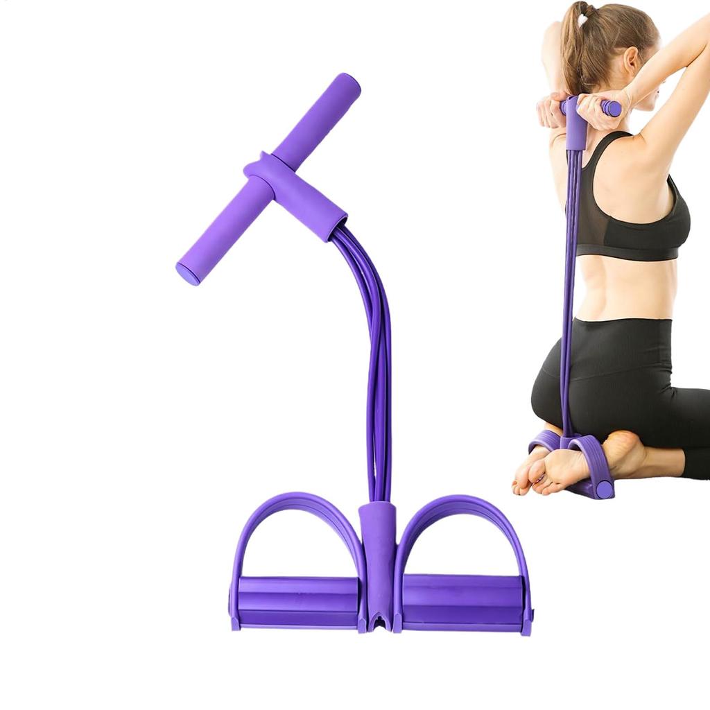 Fitness Resistance Bands 4 Tube Pedal Puller Exercise Resistance Band Handles Attached Rope Sit Up Workout Equipment