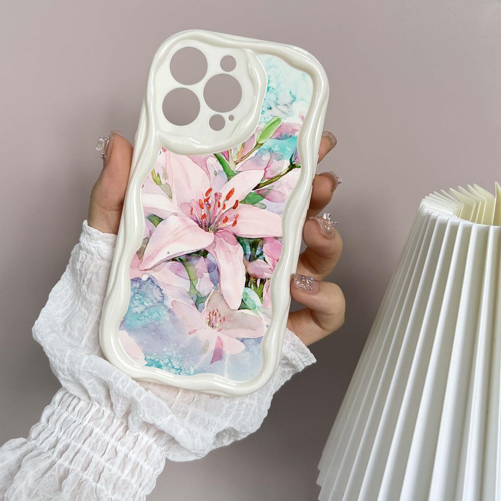 N55 Hot Flowers Plants Fruit Pouzdro na telefon Wavy pro iPhone 15 14 Pro Max Samsung S24 S23 Ultra S20 A54 A14 A34 Xiaomi Redmi Huawei Honor měkký zadní kryt
