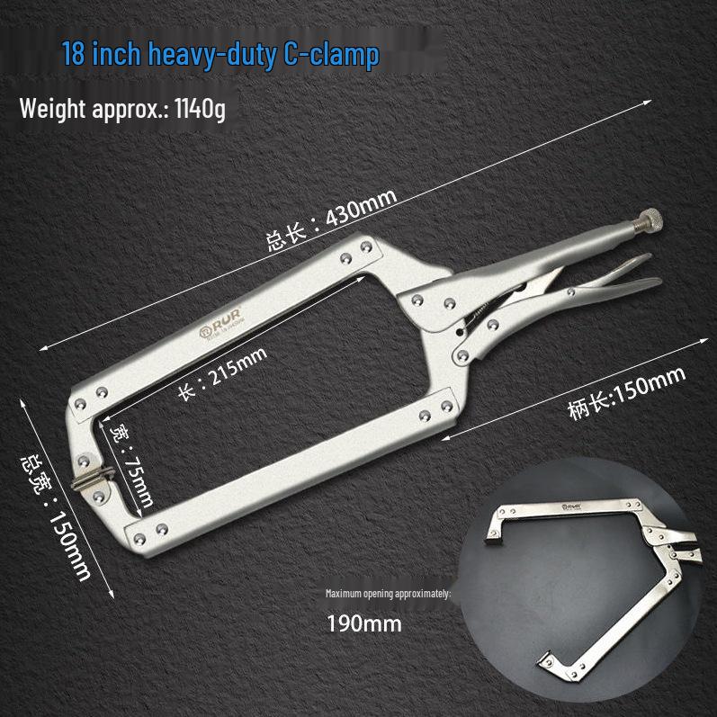 German Industrial High-Leverage Pliers & Heavy-Duty C-Clamp for Wood